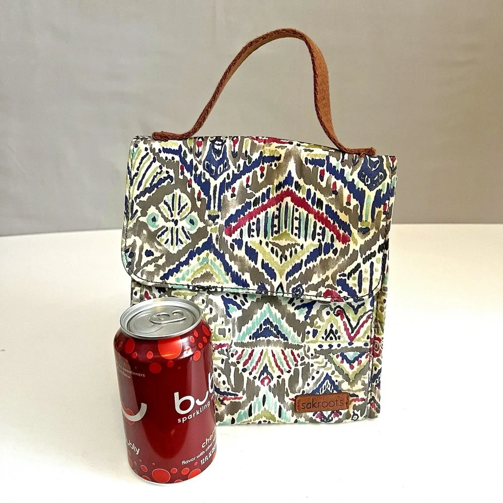 Sakroots Lunch Tote Day Break Bag Insulated Lined‎ Water Resistant Ikat